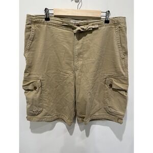 VTG Abercrombie & Fitch Cargo Shorts Mens L Khaki Canvas Y2K Preppy Military
